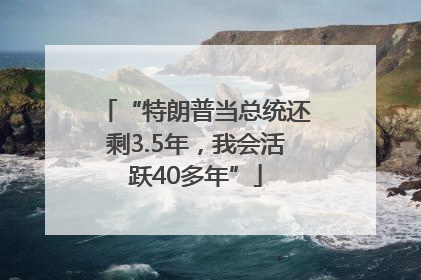 “特朗普当总统还剩3.5年，我会活跃40多年”
