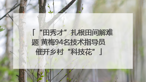 “田秀才”扎根田间解难题 黄梅94名技术指导员催开乡村“科技花”