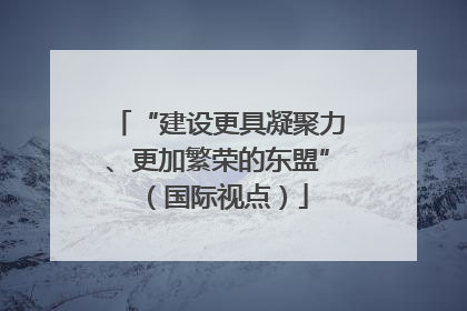 “建设更具凝聚力、更加繁荣的东盟”（国际视点）