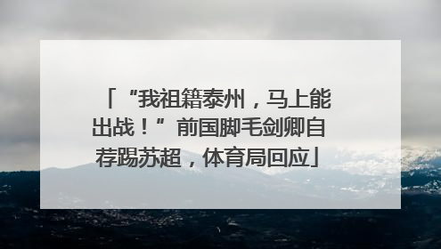 “我祖籍泰州，马上能出战！”前国脚毛剑卿自荐踢苏超，体育局回应
