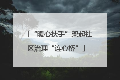 “暖心扶手”架起社区治理“连心桥”