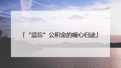 “遗忘”公积金的暖心归途