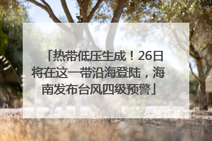 热带低压生成！26日将在这一带沿海登陆，海南发布台风四级预警