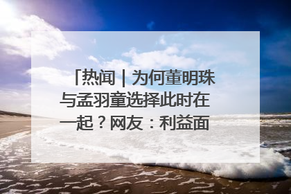 热闻｜为何董明珠与孟羽童选择此时在一起？网友：利益面前啥都能和解