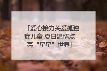爱心接力关爱孤独症儿童 夏日温情点亮“星星”世界