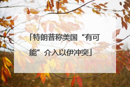 特朗普称美国“有可能”介入以伊冲突