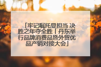 牢记嘱托显担当 决胜之年夺全胜丨丹东举行品牌消费品暨外贸优品产销对接大会