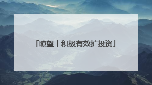 瞭望丨积极有效扩投资