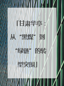 甘肃华亭：从“黑煤”到“绿链”的转型突围
