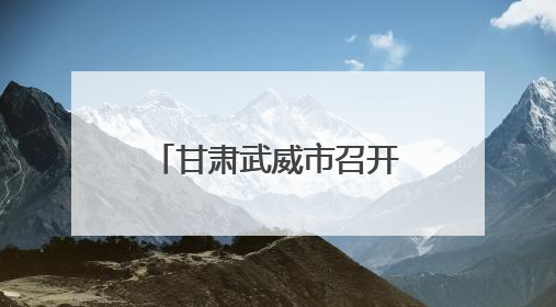 甘肃武威市召开“十五五”规划编制工作会议