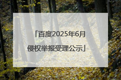 百度2025年6月侵权举报受理公示