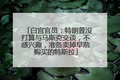 白宫官员：特朗普没打算与马斯克交谈，不感兴趣，准备卖掉早前购买的特斯拉