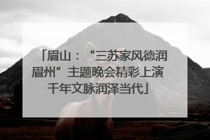 眉山：“三苏家风德润眉州”主题晚会精彩上演千年文脉润泽当代