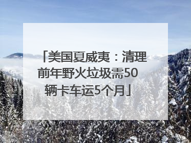美国夏威夷：清理前年野火垃圾需50辆卡车运5个月
