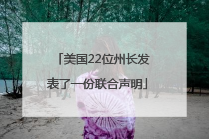 美国22位州长发表了一份联合声明