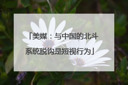 美媒：与中国的北斗系统脱钩是短视行为