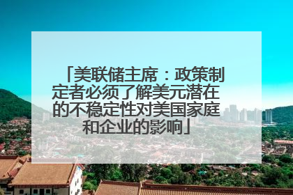 美联储主席：政策制定者必须了解美元潜在的不稳定性对美国家庭和企业的影响