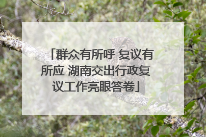 群众有所呼 复议有所应 湖南交出行政复议工作亮眼答卷
