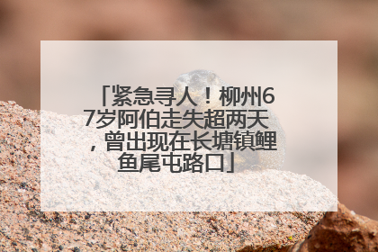 紧急寻人！柳州67岁阿伯走失超两天，曾出现在长塘镇鲤鱼尾屯路口