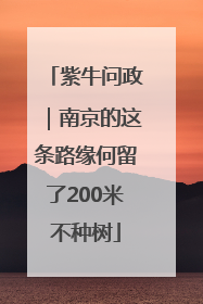 紫牛问政｜南京的这条路缘何留了200米不种树