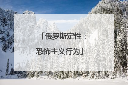 俄罗斯定性：恐怖主义行为