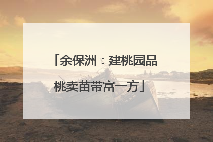 余保洲：建桃园品桃卖苗带富一方
