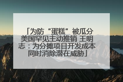 为防“蛋糕”被瓜分 美国罕见主动推销 王明志：为分摊项目开发成本同时消除潜在威胁