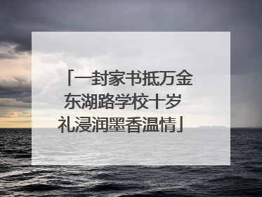 一封家书抵万金 东湖路学校十岁礼浸润墨香温情