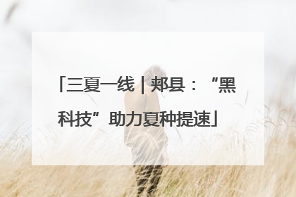 三夏一线｜郏县：“黑科技”助力夏种提速