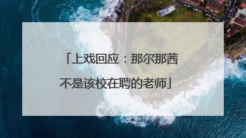 上戏回应：那尔那茜不是该校在聘的老师
