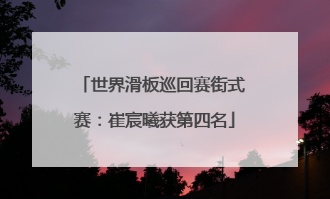 世界滑板巡回赛街式赛：崔宸曦获第四名