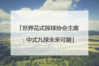 世界花式撞球协会主席：中式九球未来可期