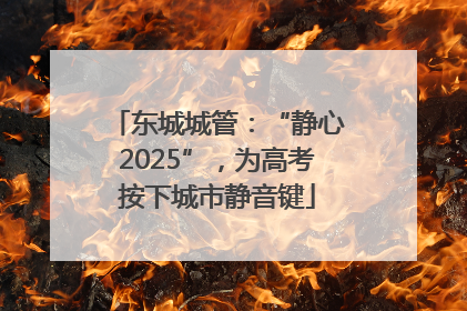 东城城管：“静心2025”，为高考按下城市静音键