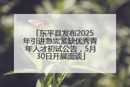 东平县发布2025年引进急需紧缺优秀青年人才初试公告，5月30日开展面谈