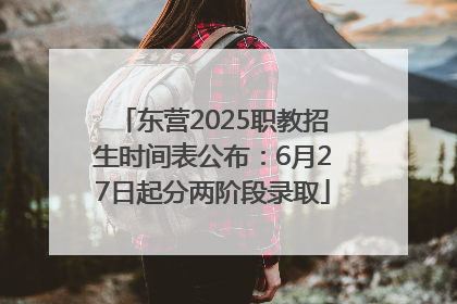 东营2025职教招生时间表公布：6月27日起分两阶段录取