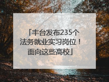 丰台发布235个法务就业实习岗位！面向这些高校