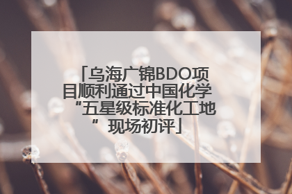 乌海广锦BDO项目顺利通过中国化学“五星级标准化工地”现场初评