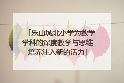 乐山城北小学为数学学科的深度教学与思维培养注入新的活力