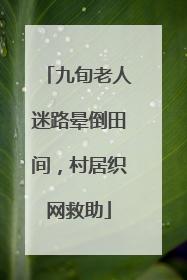 九旬老人迷路晕倒田间，村居织网救助