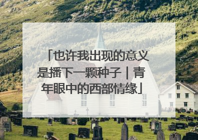 也许我出现的意义是播下一颗种子｜青年眼中的西部情缘