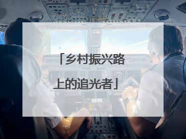 乡村振兴路上的追光者