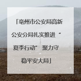 亳州市公安局高新公安分局扎实推进“夏季行动” 聚力守稳平安大局