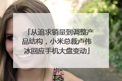 从追求销量到调整产品结构，小米总裁卢伟冰回应手机大盘变动