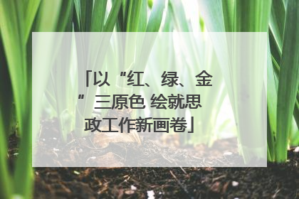 以“红、绿、金”三原色 绘就思政工作新画卷