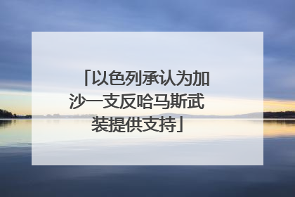 以色列承认为加沙一支反哈马斯武装提供支持
