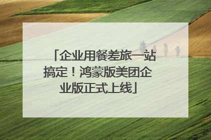 企业用餐差旅一站搞定！鸿蒙版美团企业版正式上线
