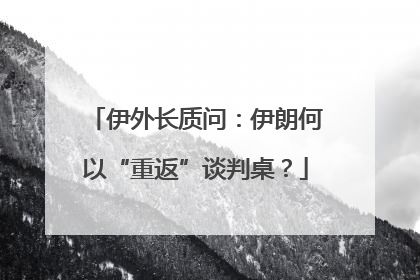 伊外长质问：伊朗何以“重返”谈判桌？