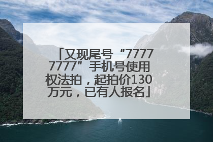 又现尾号“77777777”手机号使用权法拍，起拍价130万元，已有人报名