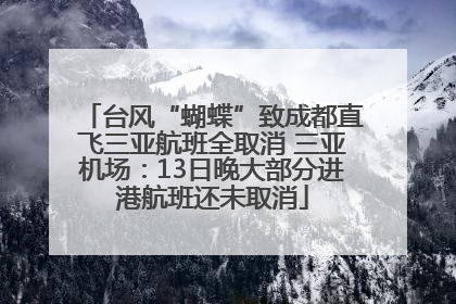 台风“蝴蝶”致成都直飞三亚航班全取消 三亚机场：13日晚大部分进港航班还未取消