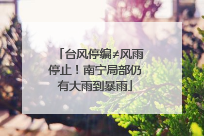 台风停编≠风雨停止！南宁局部仍有大雨到暴雨